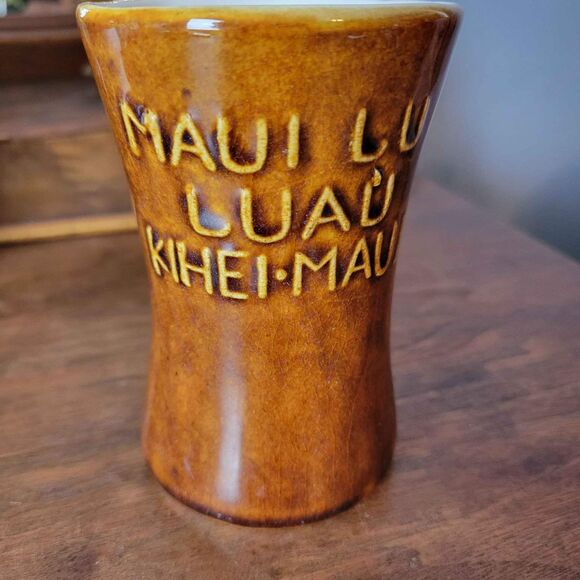 DAGA Hawaii Pottery Tiki Maui Lu Luau Kihei Maui Mug Warrior - Picture 2 of 4